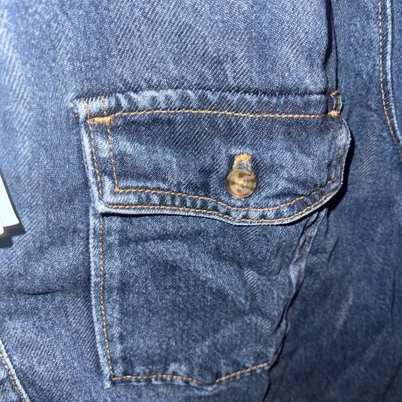 Good American Womens Blue Denim Shirt Size 1 - Picture 4 of 7